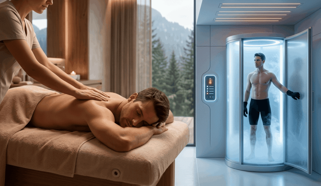 Biohacking Hotel vs. Traditional Spa Resort: What’s the Difference Between Massage and Cryotherapy? 2 Biohacking Hotel vs. Traditional Spa Resort: What’s the Difference Between Massage and Cryotherapy? 1
