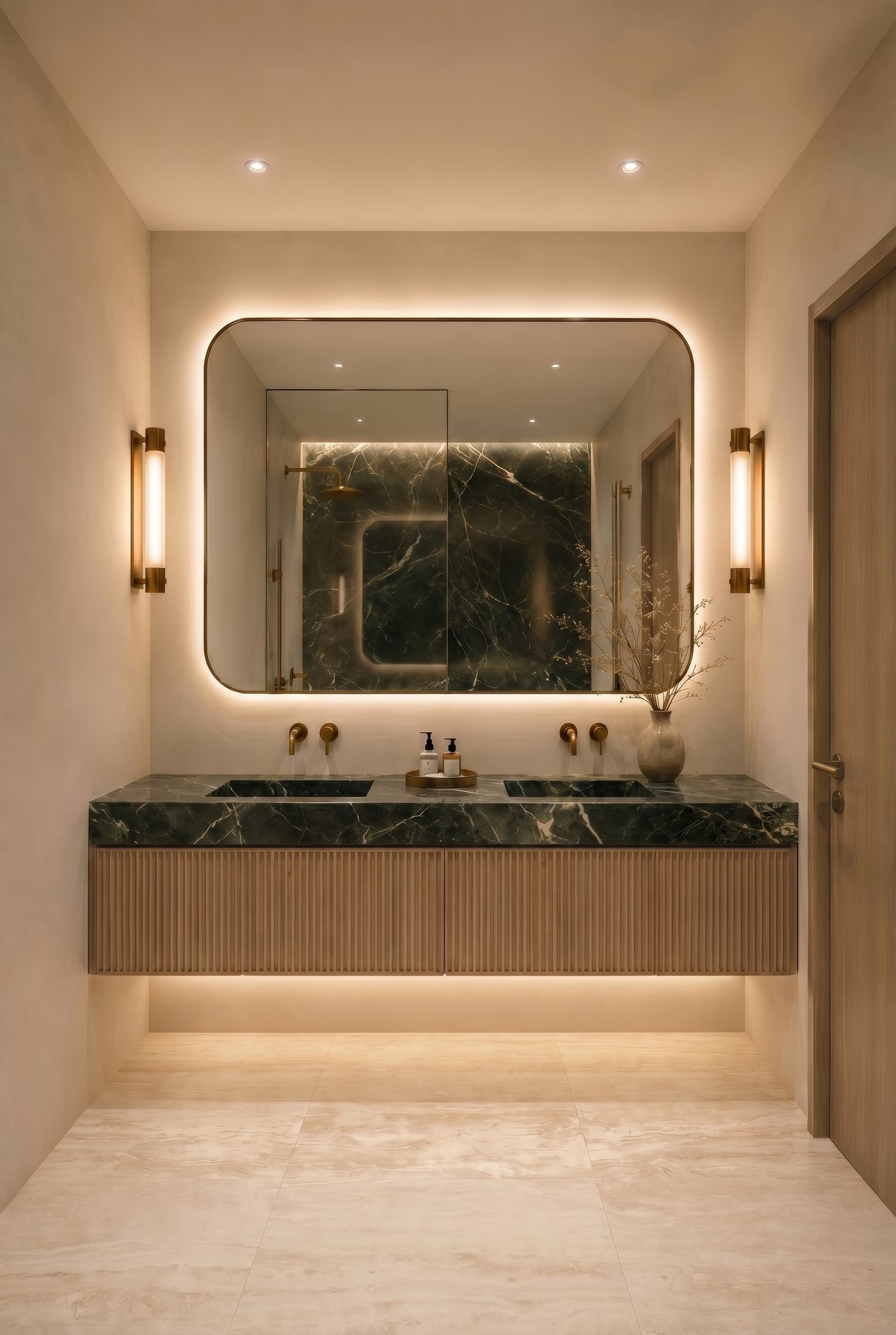 Bathroom finished in natural stone