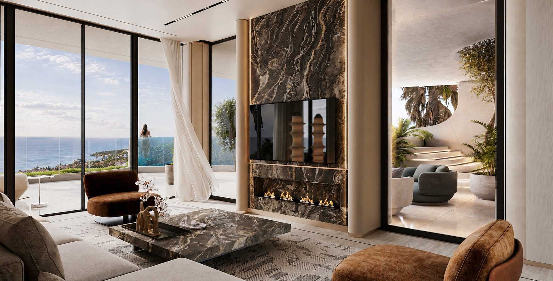 Living room with panoramic windows
