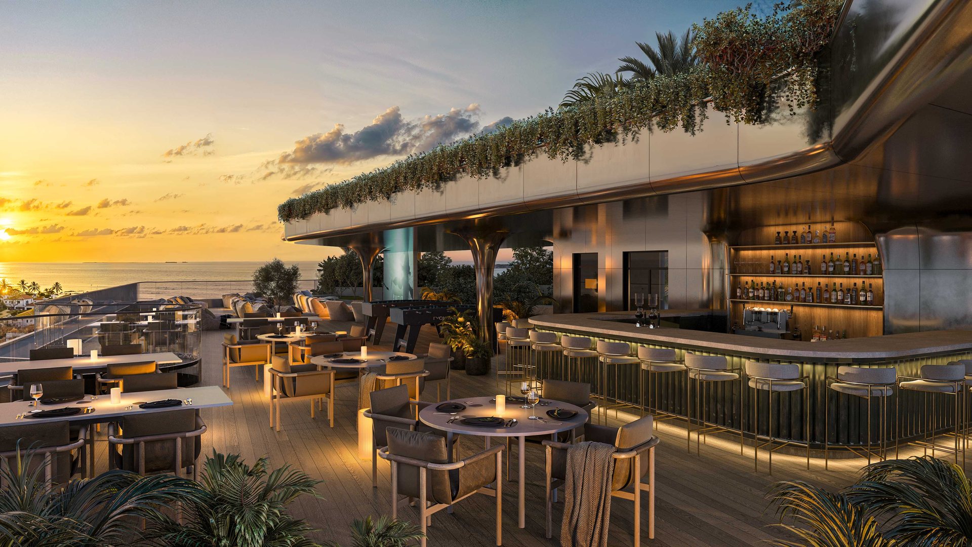 Rooftop restaurant and lounge at Sunny Hills